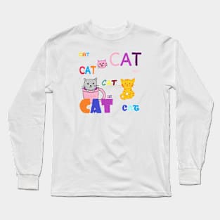 CAT, KITTY, OIL PAINTING Long Sleeve T-Shirt